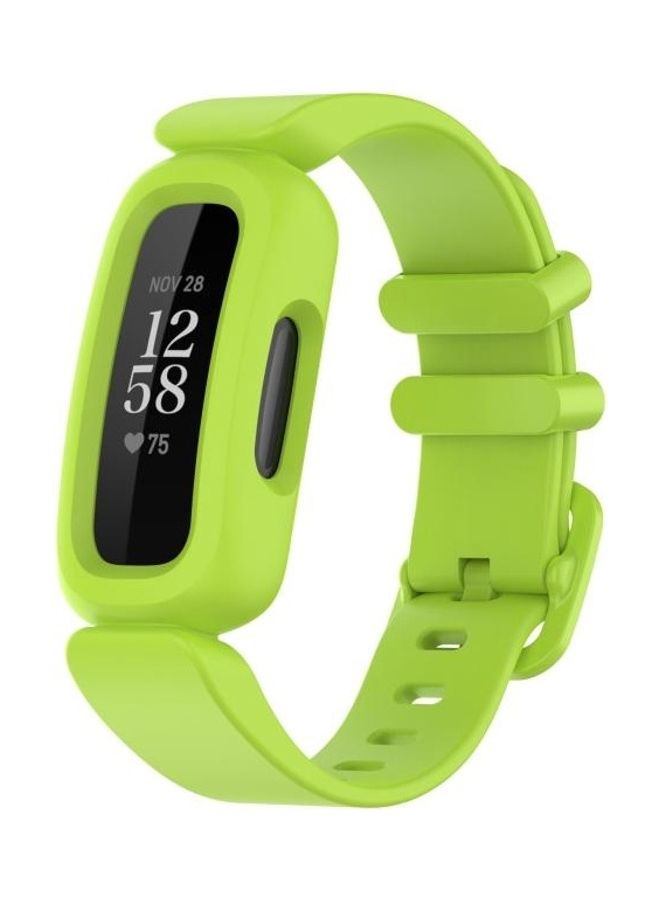 BGM Silicone Integrated Replacement Strap Watchband For Fitbit Ace 3 Lime Green - Image 2