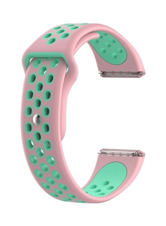 BGM Silicone Replacement Wrist Strap Watchband For Fitbit Versa Pink/Green