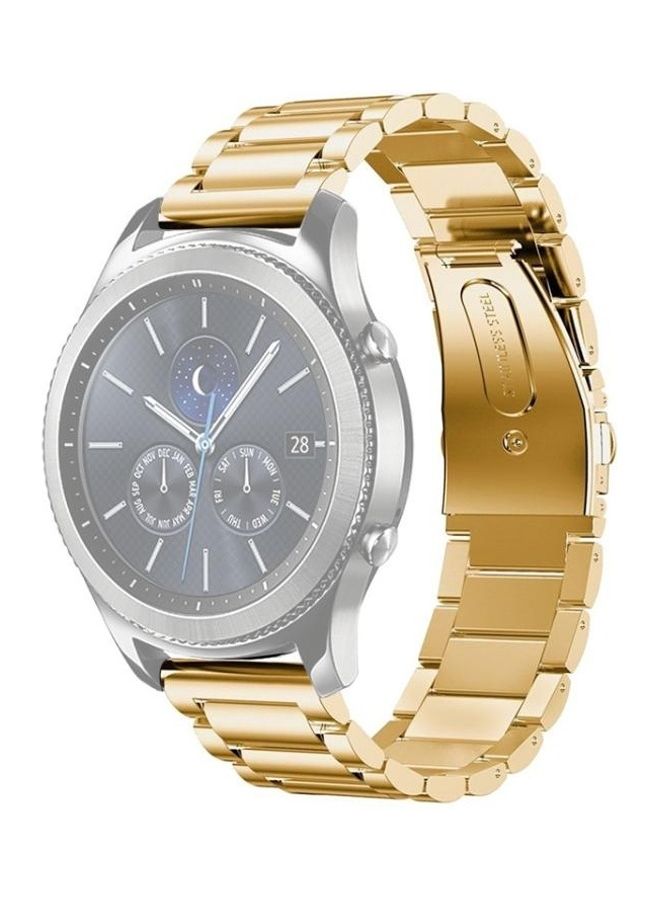 BGM Stainless Steel Wrist Watch Band for Samsung Gear S3 22mm Gold - Image 1