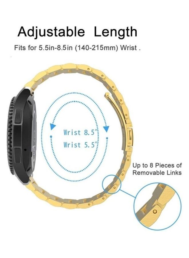 BGM Stainless Steel Wrist Watch Band for Samsung Gear S3 22mm Gold - Image 5