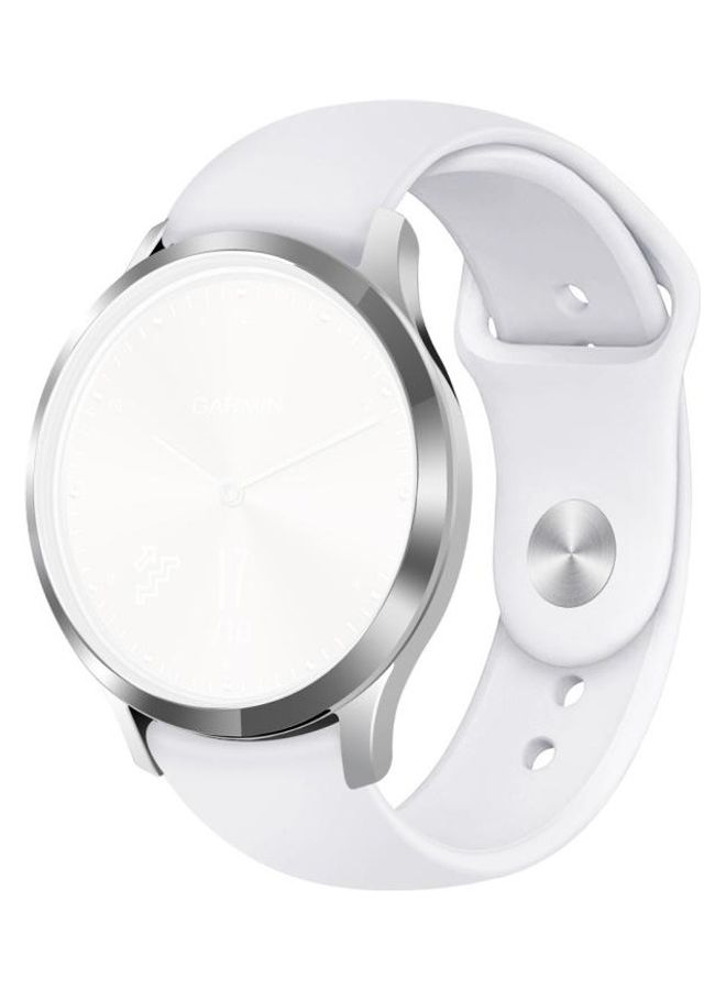 BGM Reverse Buckle Silicone Strap For Garmin Vivoactive 3 / Vivomove White - Image 2