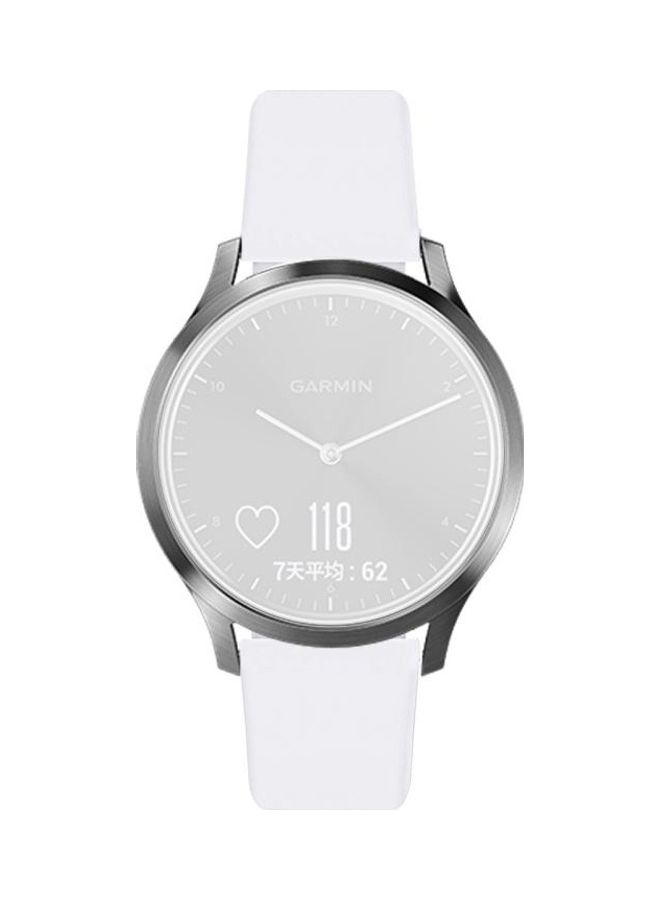 BGM Reverse Buckle Silicone Strap For Garmin Vivoactive 3 / Vivomove White - Image 3