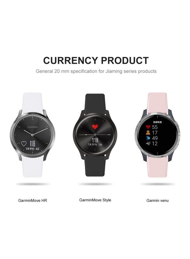 BGM Reverse Buckle Silicone Strap For Garmin Vivoactive 3 / Vivomove White - Image 5