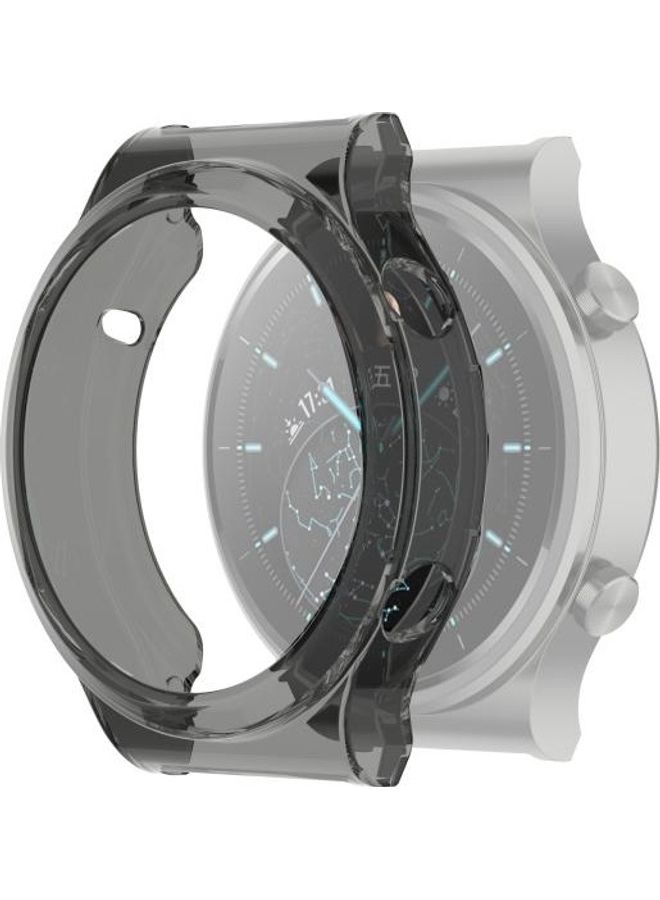BGM Half Coverage Hollowed TPU Protective Case For Huawei Watch GT 2 Pro/GT 2 Transparent Black - Image 1