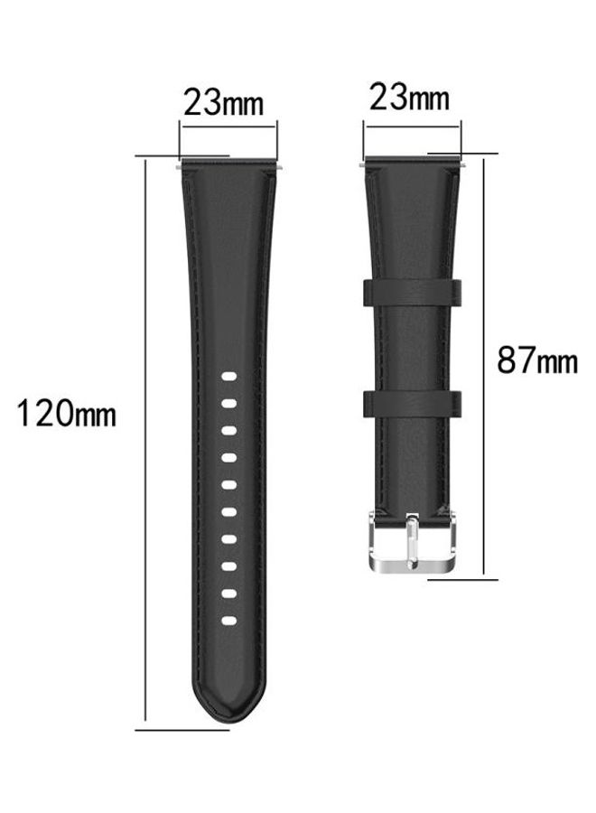 BGM Oil Wax Calf Leather Replacement Wrist Strap Watchband For Garmin Vivoactive 3 Red - Image 3