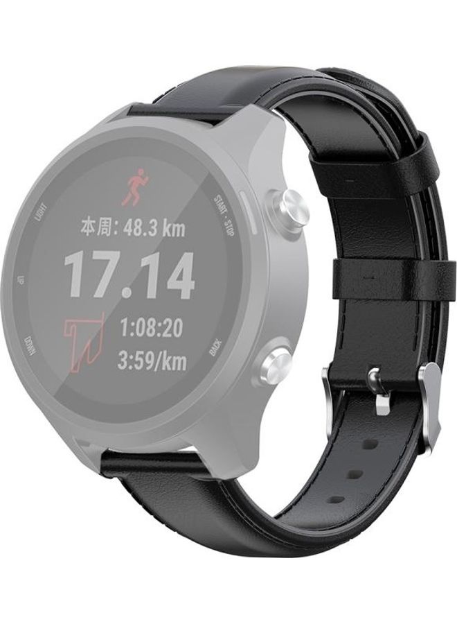 BGM Oil Wax Calf Leather Replacement Wrist Strap Watchband For Garmin Vivoactive 3 Red - Image 4