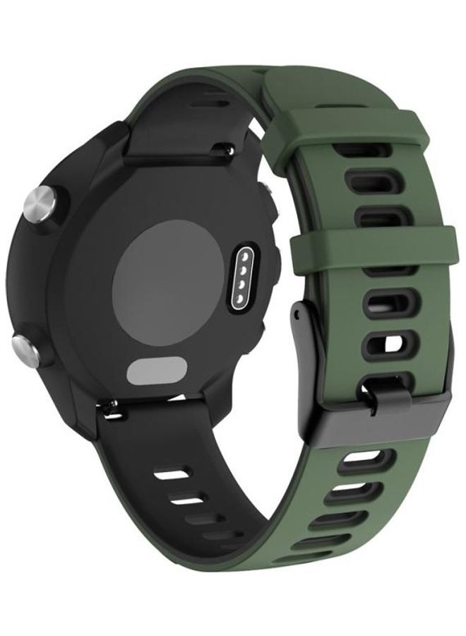 BGM Two-Tone Silicone Replacement Band 20mm For Garmin Vivoactive 3/Venu Army Green/Black - Image 3