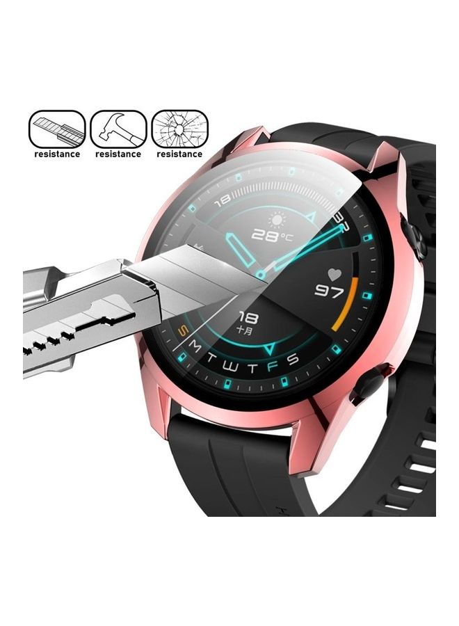 BGM 2 in 1  Tempered Glass Screen Protector + Fully Plating PC Case For Huawei Watch GT2 46mm Grey - Image 5