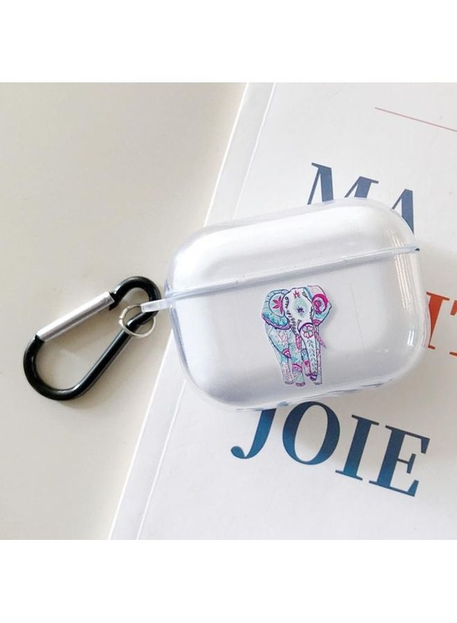 BGM Transparent TPU Painting Earphone Protective Case with Hook For AirPods Pro Multicolour - Image 2