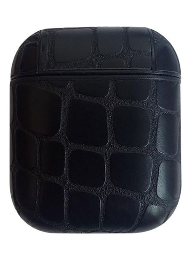 BGM Stone Texture Wireless Earphones Charging Box Protective Case for Apple AirPods 1/2 Black