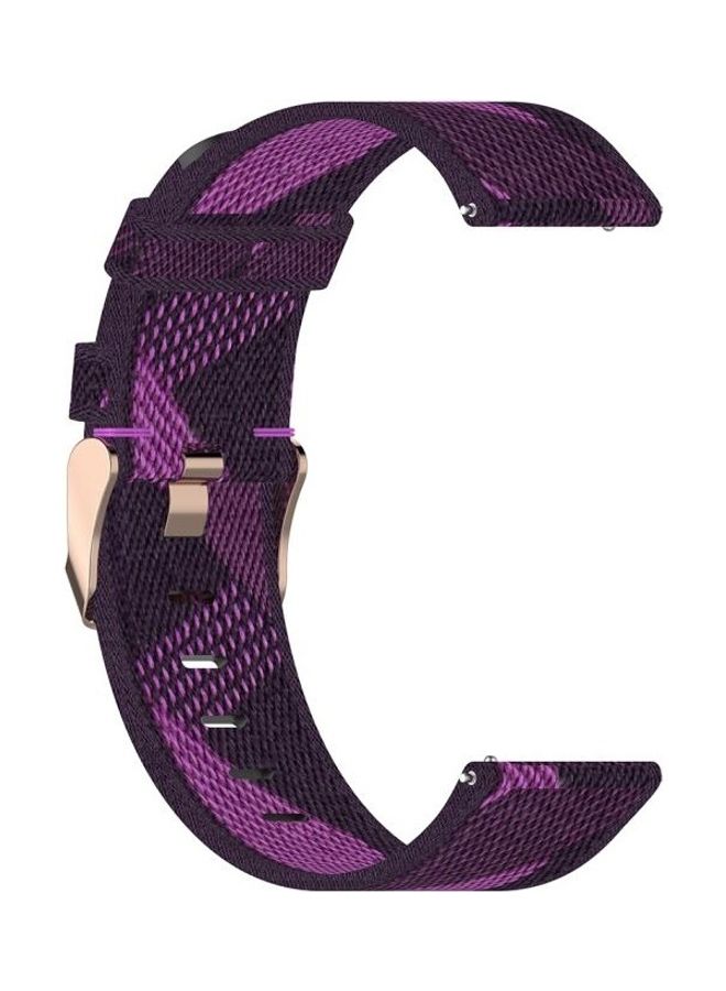 BGM 22mm Stripe Weave Nylon Wrist Strap Watch Band For Xiaomi Mi Watch Color, Garmin Vivoactive 4 Purple - Image 3