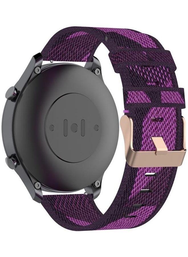 BGM 22mm Stripe Weave Nylon Wrist Strap Watch Band For Xiaomi Mi Watch Color, Garmin Vivoactive 4 Purple - Image 4
