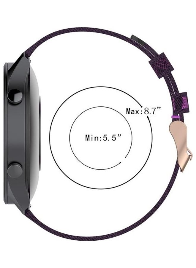 BGM 22mm Stripe Weave Nylon Wrist Strap Watch Band For Xiaomi Mi Watch Color, Garmin Vivoactive 4 Purple - Image 5