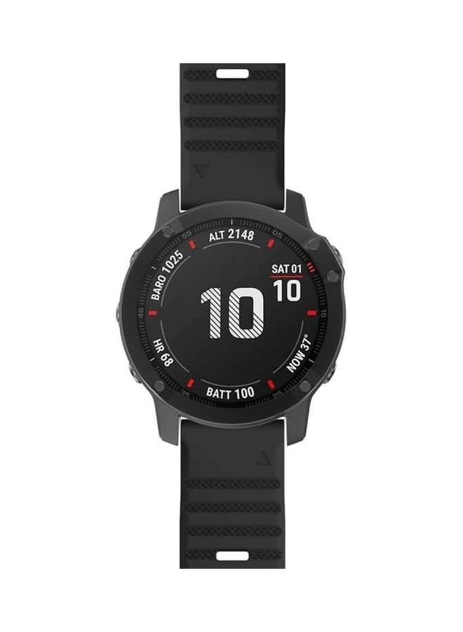 BGM Silicone Smart Watch Replacement Strap Wristband For Garmin Fenix 6X 26mm Black - Image 2