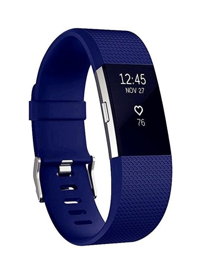 BGM Square Pattern Adjustable Sport Wrist Strap for FITBIT Charge 2 Blue - Image 1
