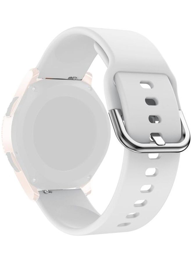 BGM Youth Version Universal Color Buckle Silicone Strap For Huawei Watch GT2 42MM White - Image 1