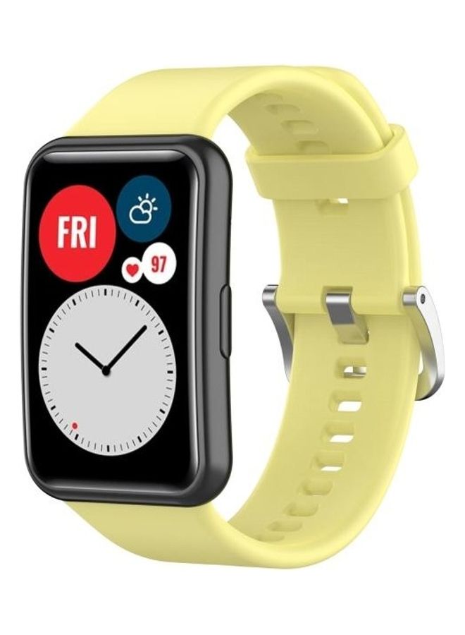 بي جي إم سوار من السيليكون لساعة هواوي ووتش فيت الذكية طراز TIA-B09 أصفر - Image 2