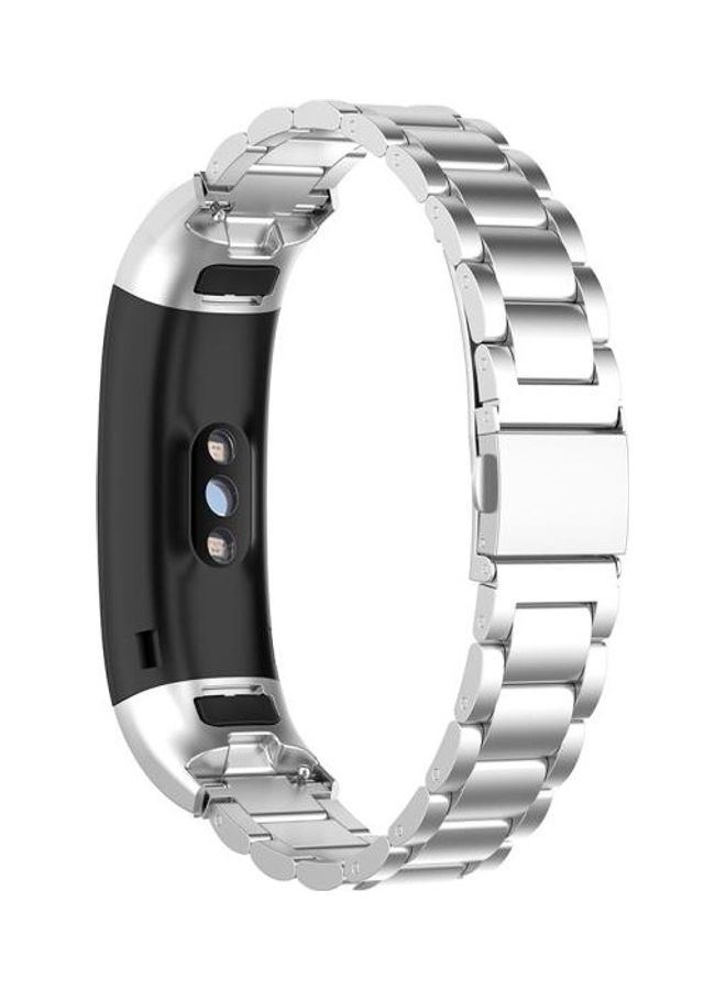 BGM Three Beads Steel Wrist Strap Watchband For Huawei Band 4 Pro(TER-B29S)/Band 3 Pro(TER-B29)/Band 3 (TER-B09) Silver - Image 2