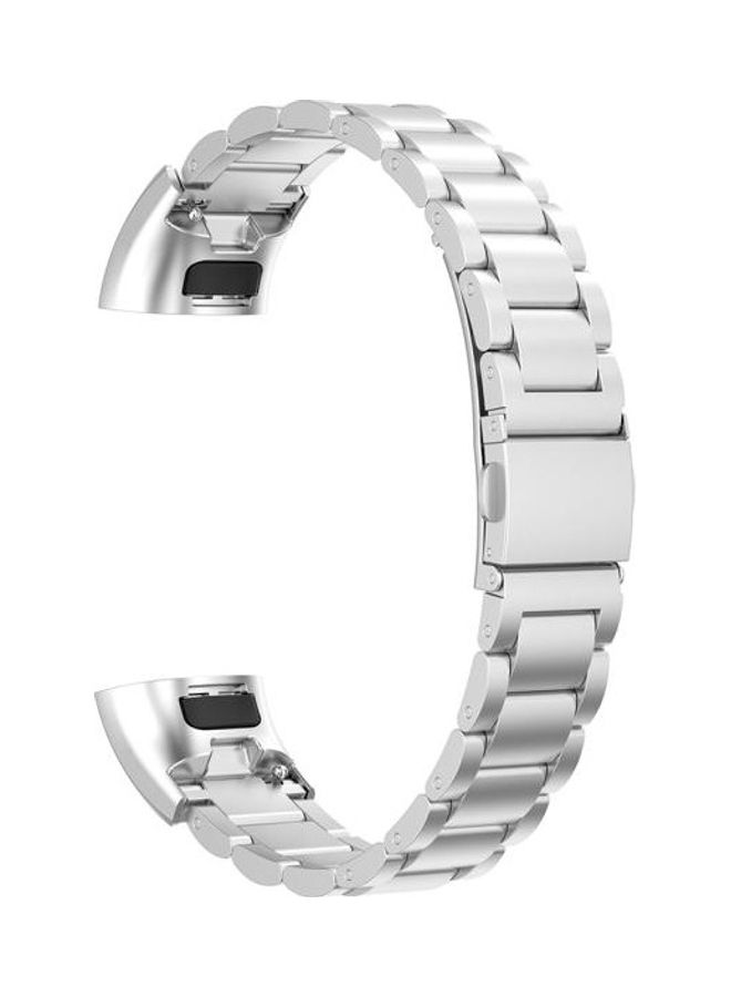 BGM Three Beads Steel Wrist Strap Watchband For Huawei Band 4 Pro(TER-B29S)/Band 3 Pro(TER-B29)/Band 3 (TER-B09) Silver - Image 4