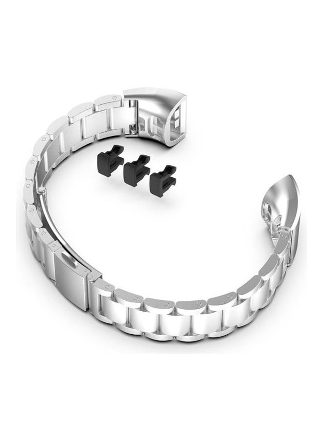 BGM Three Beads Steel Wrist Strap Watchband For Huawei Band 4 Pro(TER-B29S)/Band 3 Pro(TER-B29)/Band 3 (TER-B09) Silver - Image 5