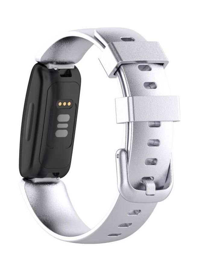 BGM For Fitbit Inspire 2 TPE Replacement Strap Watchband Silver - Image 5