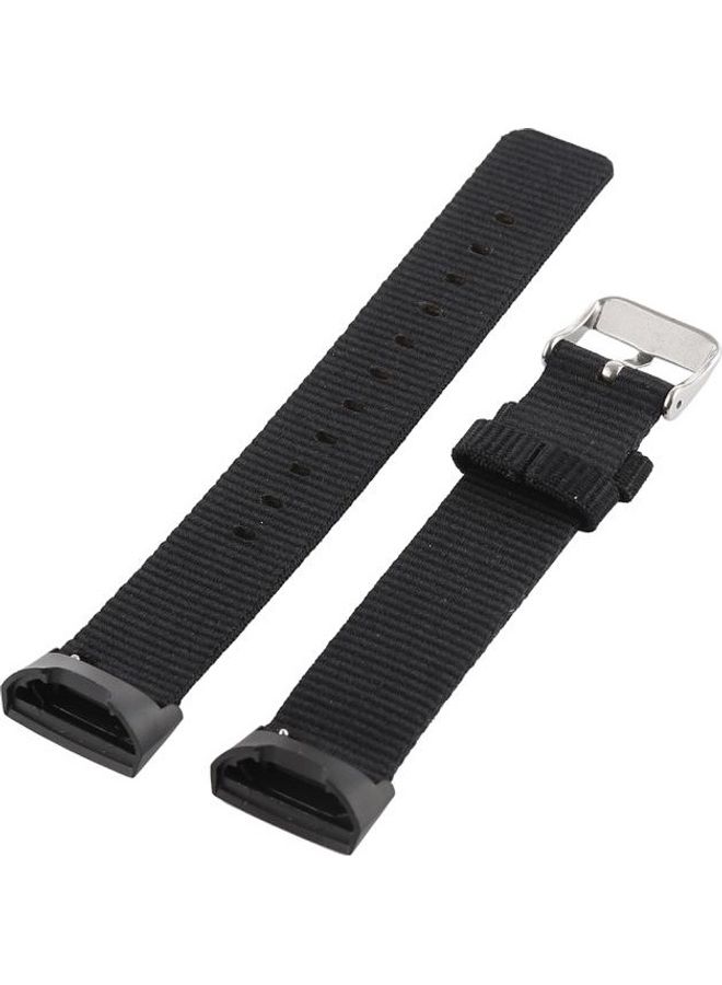 BGM Nylon Wrist Strap Watch Band for Fitbit Charge 3 Black - Image 1