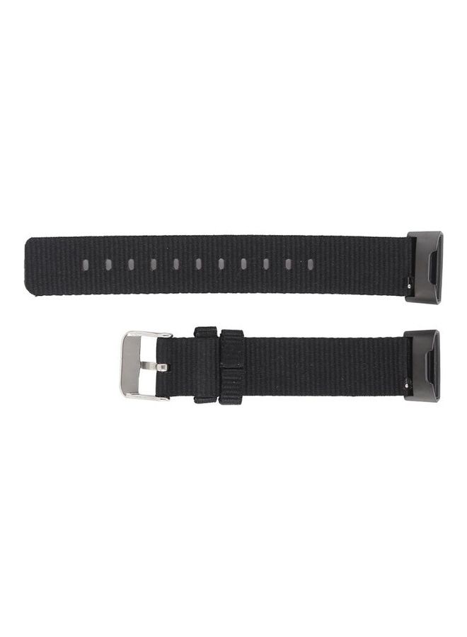BGM Nylon Wrist Strap Watch Band for Fitbit Charge 3 Black - Image 2
