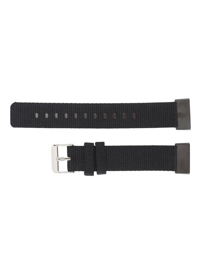 BGM Nylon Wrist Strap Watch Band for Fitbit Charge 3 Black - Image 3