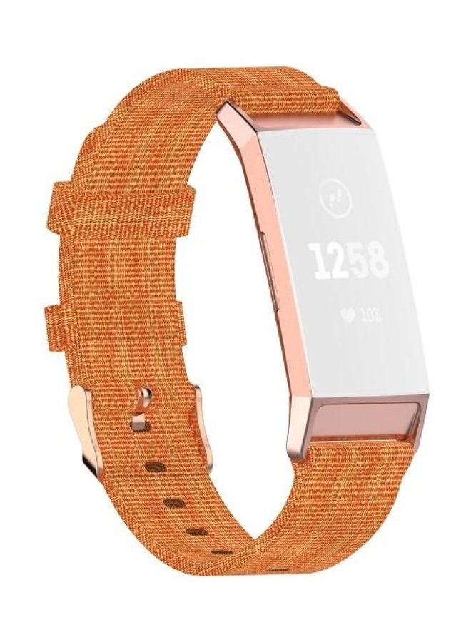 BGM Braided Nylon Strap With Plastic Head For Fit Bit Charge4/Charge3/Charge3 SE Orange - Image 1