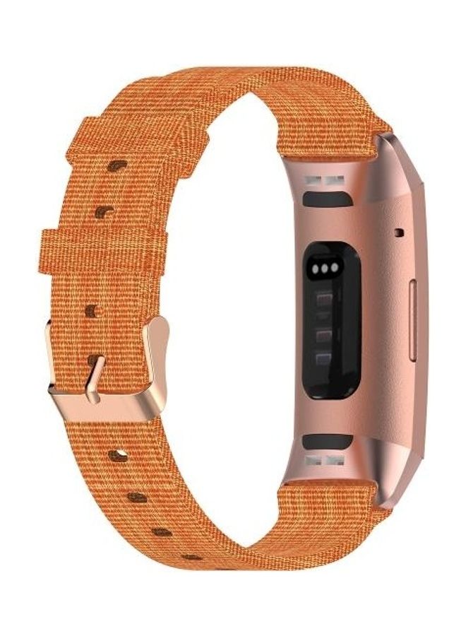BGM Braided Nylon Strap With Plastic Head For Fit Bit Charge4/Charge3/Charge3 SE Orange - Image 2