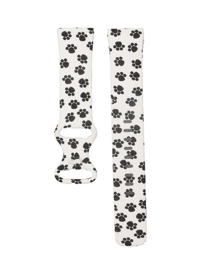 بي جي إم سوار بديل مزين بطبعة لساعة فيتبيت فيرسا 3 أبيض/ أسود - Image 2