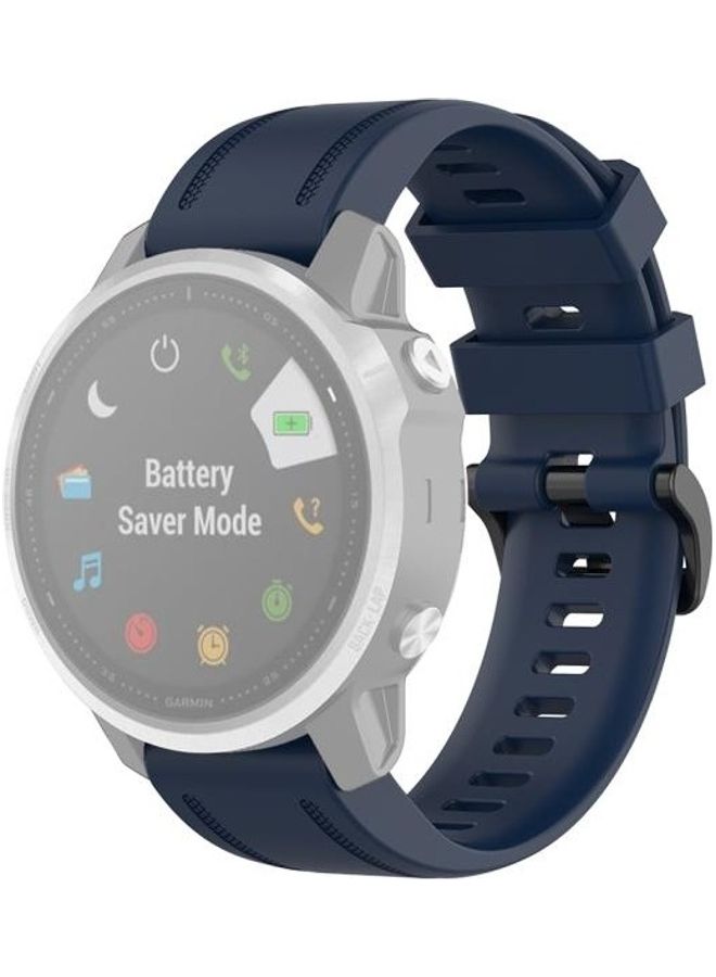 BGM Quick Release Official Texture Watchband Wrist Strap with Metal Button For Garmin Fenix 6S- 20mm Midnight Blue - Image 3