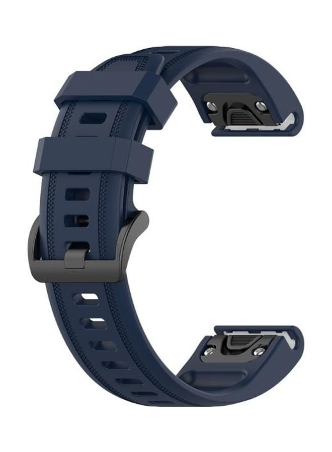 BGM Quick Release Official Texture Watchband Wrist Strap with Metal Button For Garmin Fenix 6S- 20mm Midnight Blue - Image 1