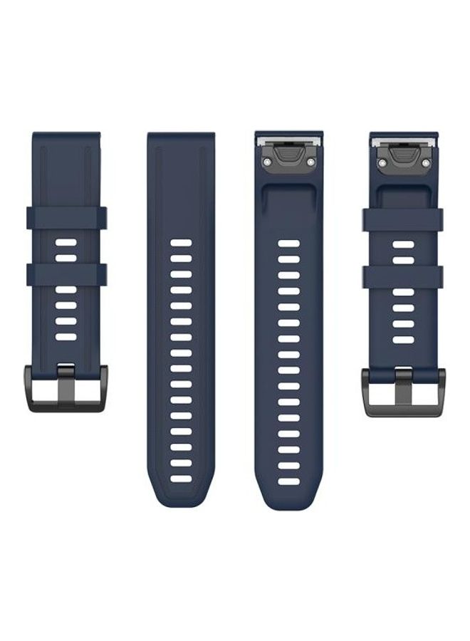 BGM Quick Release Official Texture Watchband Wrist Strap with Metal Button For Garmin Fenix 6S- 20mm Midnight Blue - Image 5