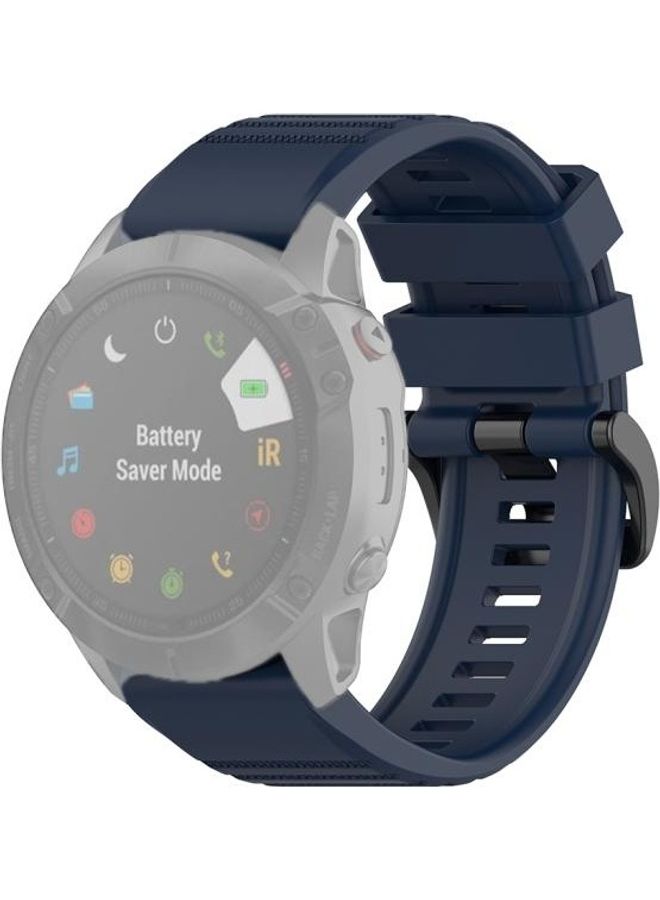 BGM Quick Release Official Texture Watchband Wrist Strap with Plastic Button For Garmin Fenix 6X- 26mm Midnight Blue - Image 3