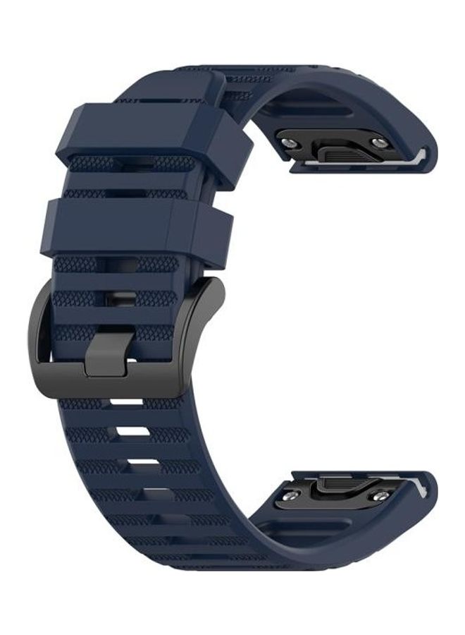 BGM Quick Release Official Texture Watchband Wrist Strap with Plastic Button For Garmin Fenix 6X- 26mm Midnight Blue - Image 1