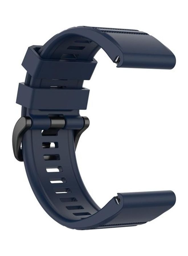 BGM Quick Release Official Texture Watchband Wrist Strap with Plastic Button For Garmin Fenix 6X- 26mm Midnight Blue - Image 2