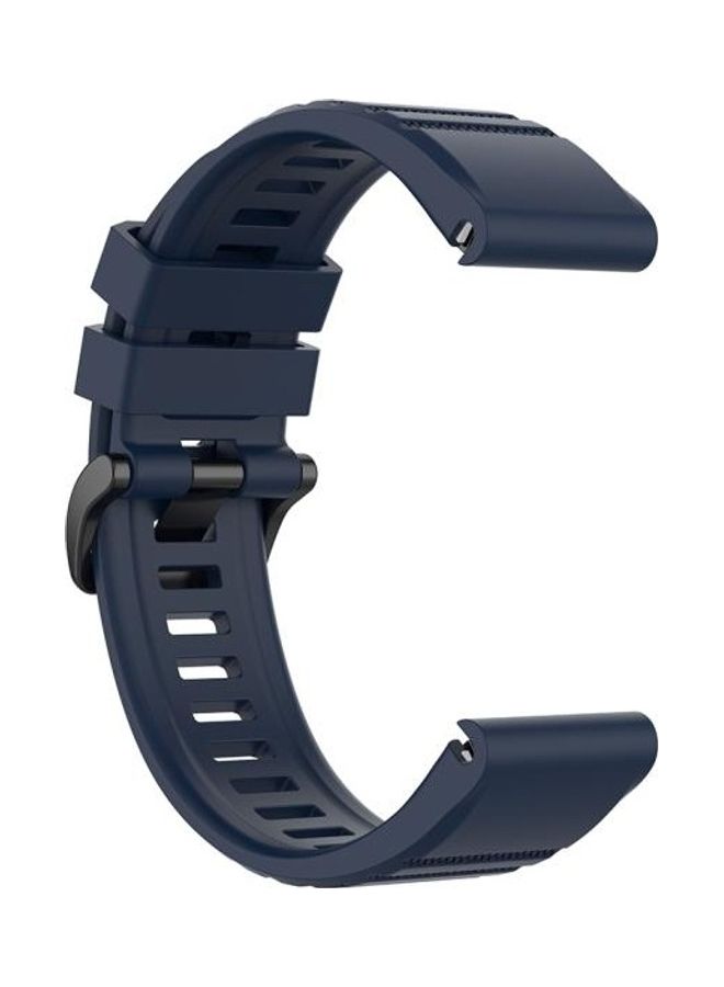 BGM Quick Release Official Texture Watchband Wrist Strap with Plastic Button For Garmin Fenix 6- 22mm Midnight Blue - Image 2