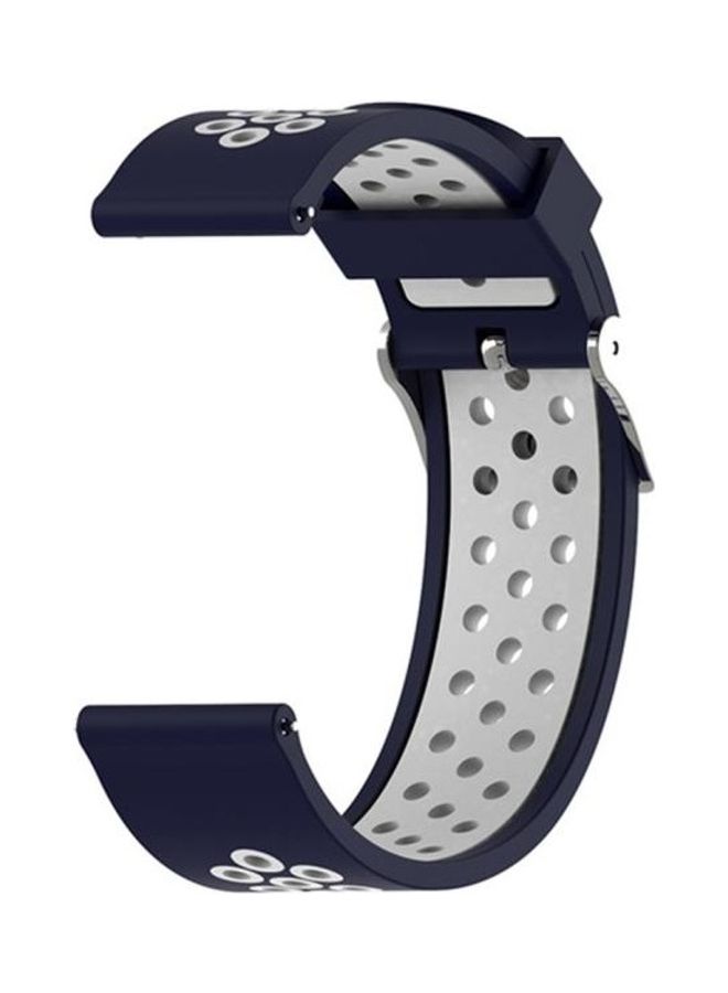 BGM Two Tone Strap For Garmin Forerunner 245 Midnight Blue + White