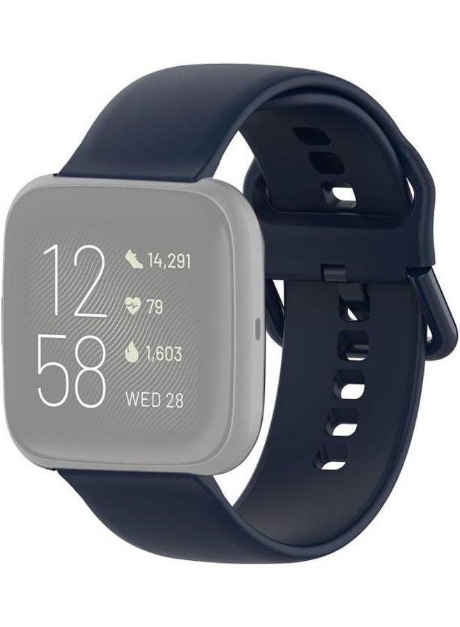 بي جي إم سوار معصم ملون من السيليكون مزود بإبزيم لساعة فيتبيت فيرسا 2/ فيرسا/ فيرسا لايت/ بلايز - مقاس كبير أزرق ميدنايت - Image 3