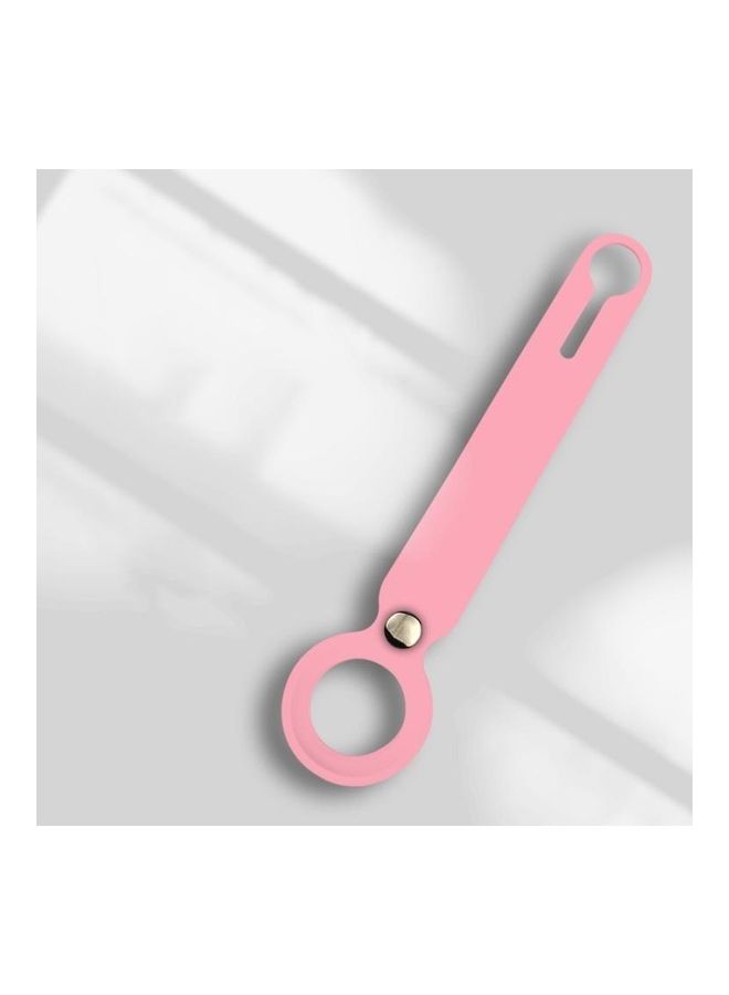 BGM - Shockproof Anti-Scratch Silicone Soft Case with Hanging Strap for Apple AirTag Pink - Image 1
