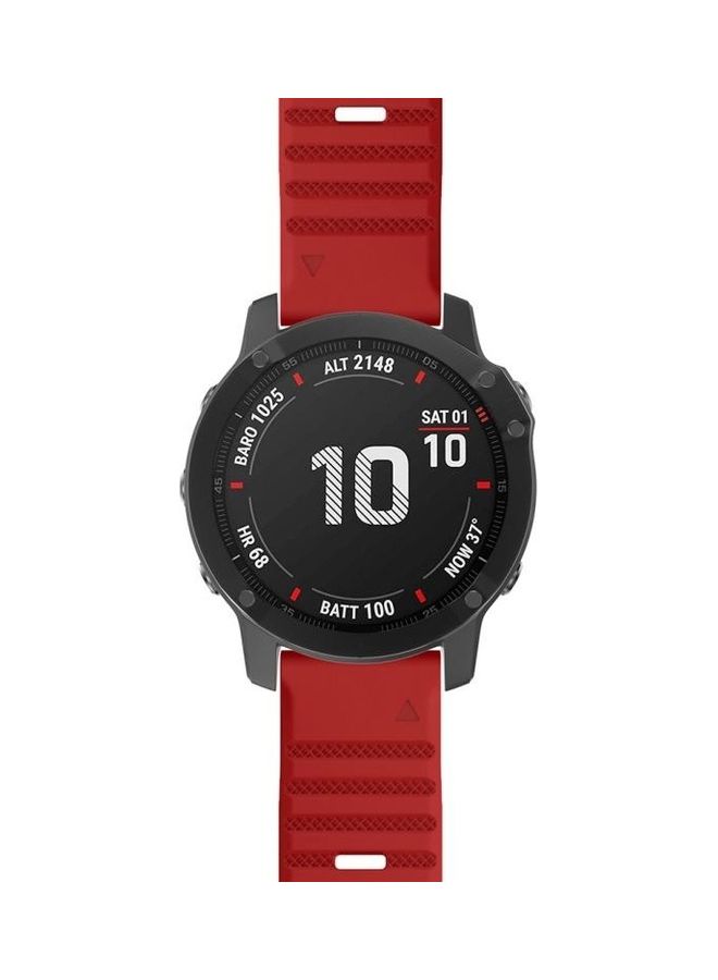 BGM Smart Watch Quick Release Silicon Wrist Strap For Garmin Fenix 6X 26mm Red - Image 3