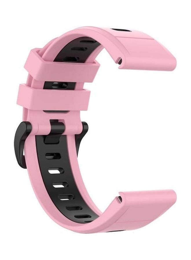 BGM Silicone Two-color Strap For Garmin Fenix 6X Pink/Black - Image 4