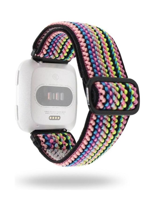 BGM Braided Jacquard Adjustable Nylon Strap For Fitbit Versa Watch Multicolour - Image 1