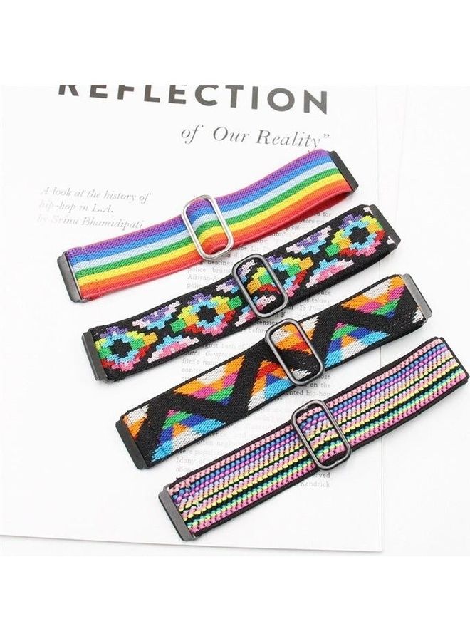 BGM Braided Jacquard Adjustable Nylon Strap For Fitbit Versa Watch Multicolour - Image 4