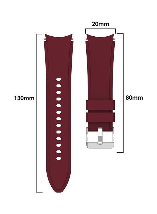 BGM Silicone Replacement Strap Watchband For Samsung Galaxy Watch4 Classic 46mm Wine Red - Image 3