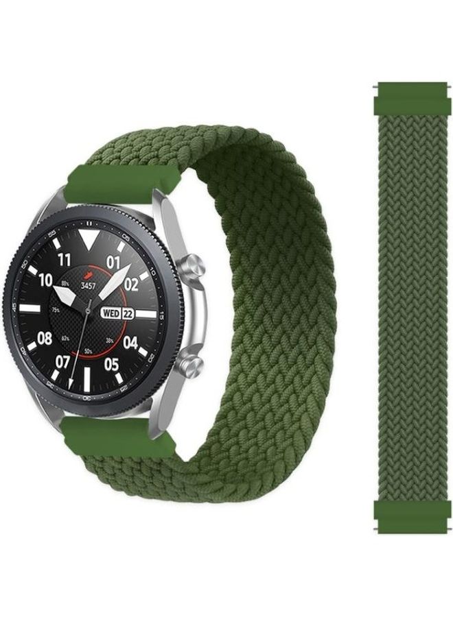 BGM Adjustable Nylon Braided Elasticity Replacement Strap Watchband For Samsung Galaxy Watch 42mm Green - Image 1