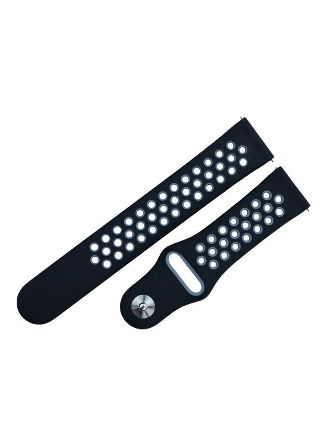 BGM Two Colour Silicone Replacement Strap Watchband For Fitbit Versa 3 Black - Image 1