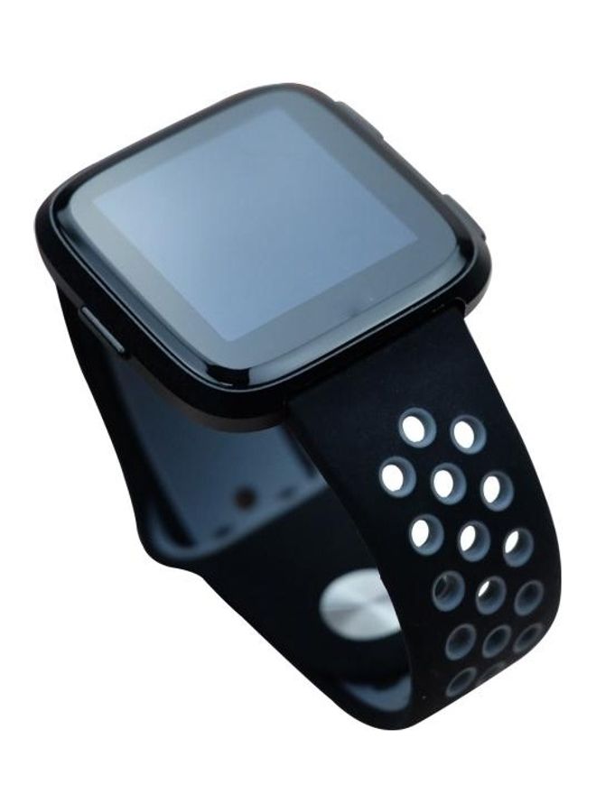 BGM Two Colour Silicone Replacement Strap Watchband For Fitbit Versa 3 Black - Image 4