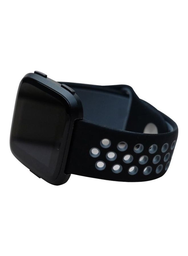 BGM Two Colour Silicone Replacement Strap Watchband For Fitbit Versa 3 Black - Image 5